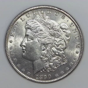Dólar de plata Morgan 1890 90 % moneda de 1 dólar estadounidense AU/BU d657 - Imagen 1 de 2