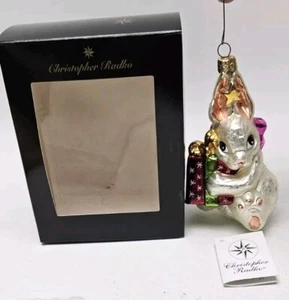 Christopher Radko THINKING OF YOU Easter Bunny Christmas Gift Ornament 99-501-0 - Picture 1 of 9