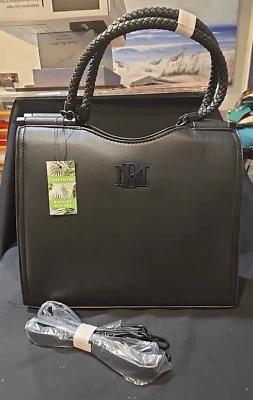 Badgley Mischka Cuero Vegano Negro Bolso de Mano Cartera Bolso de Mano NUEVO CON ETIQUETAS Foto 1 de 4