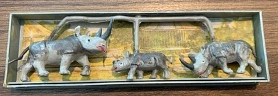 HO Scale Walter Merten "African Rhinoceros Family"  Box 756, Berlin Germany - Image 1 of 4