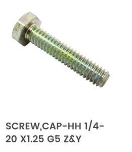 Arctic Cat Screw, Cap HH 1/4-20 X1.25 G5 Z&Y 1623-889 (1 Set of 3) NEW NOS OEM - Picture 1 of 3