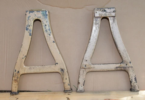 2 cast iron lathe legs antique industrial coffee table bench collectible vintage Cover