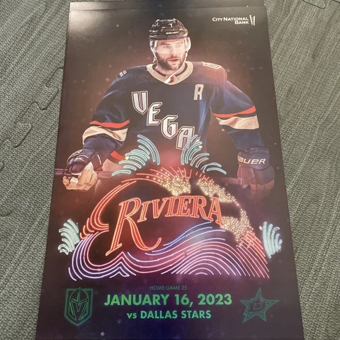 Vegas Golden Knights vs Dallas Stars 1/16/23 Poster Program Alex Pietrangelo Cover
