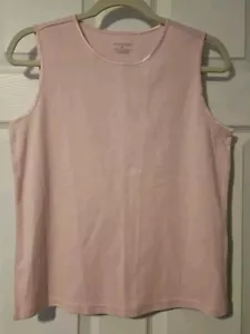 Christopher & Banks TANK SHELL LAGENLOOK ROSA GRÖSSE PL SATINBESATZ BAUMWOLLE NEU OHNE ETIKETT - Bild 1 von 6