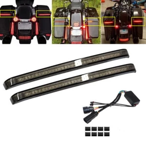 Smoke Saddlebag Tail Light LED Runnin Brake Turn Signal Lamp for Harley Davidson - Picture 1 of 14