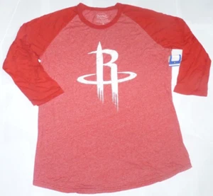 NEW NBA Houston Rockets Basketball 3/4 Sleeve T Shirt Men M MD - Tri Blend NWT - Picture 1 of 1