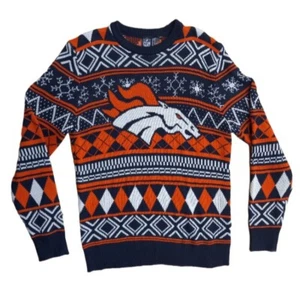 NFL Sweater Denver Broncos Klew Mens Size Small Team Apparel Christmas Pre-owned - Picture 1 of 6