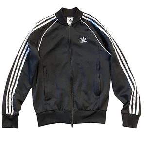 Chaqueta de Pista Adidas Para Hombre Originales Superstar Talla Pequeña Negra Cremallera Completa 3 Rayas - Imagen 1 de 5