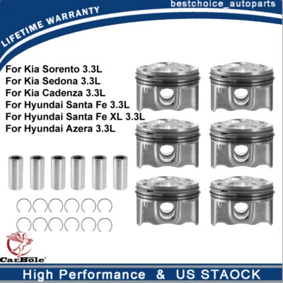 Pistones y pasadores para Hyundai Santa Fe 3,3 L 2013-2019 Kia Sedona 3,3 L 2011-2019 Foto 1 de 4