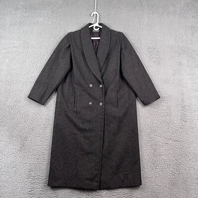 Vintage Jofeld Trench Coat Womens XL Charcoal Wool Duster Double Breasted 80s - Image 1 of 4