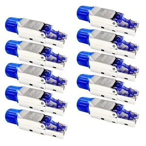 10x Cat8.1 Netzwerkstecker RJ45 Stecker Netzwerk Metall werkzeuglos cat8.1 LAN - Bild 1 von 5