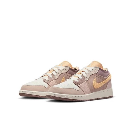 Nuove Nike Air Jordan 1 Low TAGLIA 4 5Y GS grigio vela bianca DZ4465 200