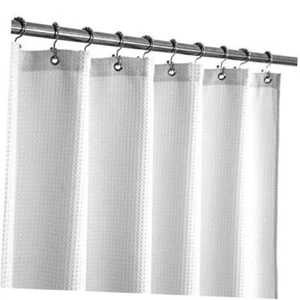Small Stall Shower Curtain Fabric 42 inch Wide, 42"W x 72"L (Pack of 1) White - Picture 1 of 7