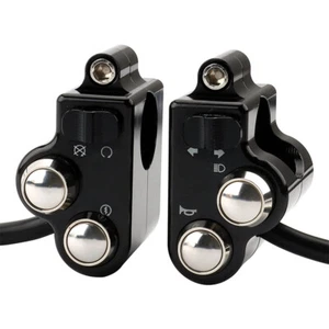 CNC Motorcycle Handlebar Switch Control High-Low Beam Ignition Start w/ Harness - Picture 1 of 6