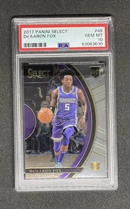 De'Aaron Fox 2017 Panini Select RC #49 Sacremento Kings Rookie GEM MINT PSA 10 - Picture 1 of 2