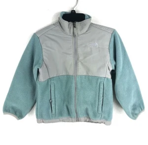 North Face Girls Jacket Pockets Sherpa Polartec Light Teal Full Zip -Sz S C02 - Picture 1 of 17