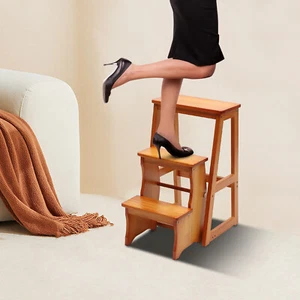 3-Step Folding Library Ladder Chair, Portable Multifunctional Step Stool - Picture 1 of 15