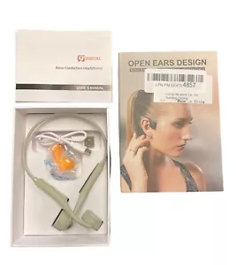 🔥🔥9 DIGITAL Bone Conduction Headphones Bluetooth, Wireless Open Ear, Beige🔥🔥 - Picture 1 of 1