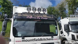 Stainless Steel Roof Bar + LEDs + Spot Lights For MAN TGM TGL Truck Front Lamps - Picture 1 of 8