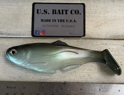 U.S. BAIT CO. Weedless Swimbait 6” Color Green Gizzard Shad Lot Of 1 Bait