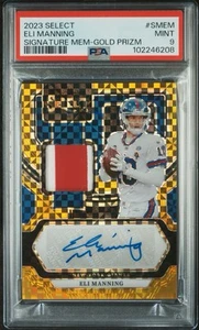 2023 Select Eli Manning Signature Memorabilia Gold Prizm /10 PSA 9 - Picture 1 of 4