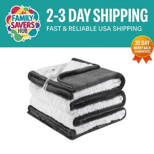 Cozy Electric Heated Blanket Twin Size - Overheat Protection & 5 Heat Settings - Picture 1 of 10