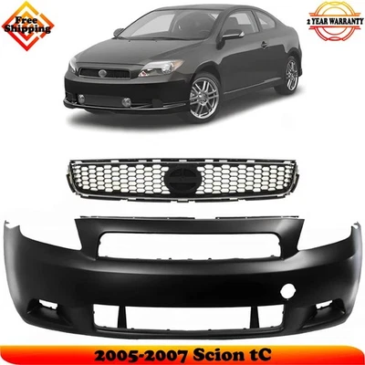 Front Bumper Cover Paintable & Grille Assembly Kit For 2005-2007 Scion tC Foto 1 de 4