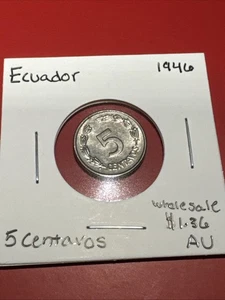 1946 Ecuador - 5 Centavos - Copper Nickel - 1.9g - Combine Shipping - Bin 3 - Picture 1 of 6
