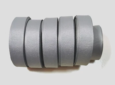 Schiff Brand Silver Grosgrain Ribbon 5/8 inch wide x 50+ yards Light Gray Ribbon - Image 1 of 3