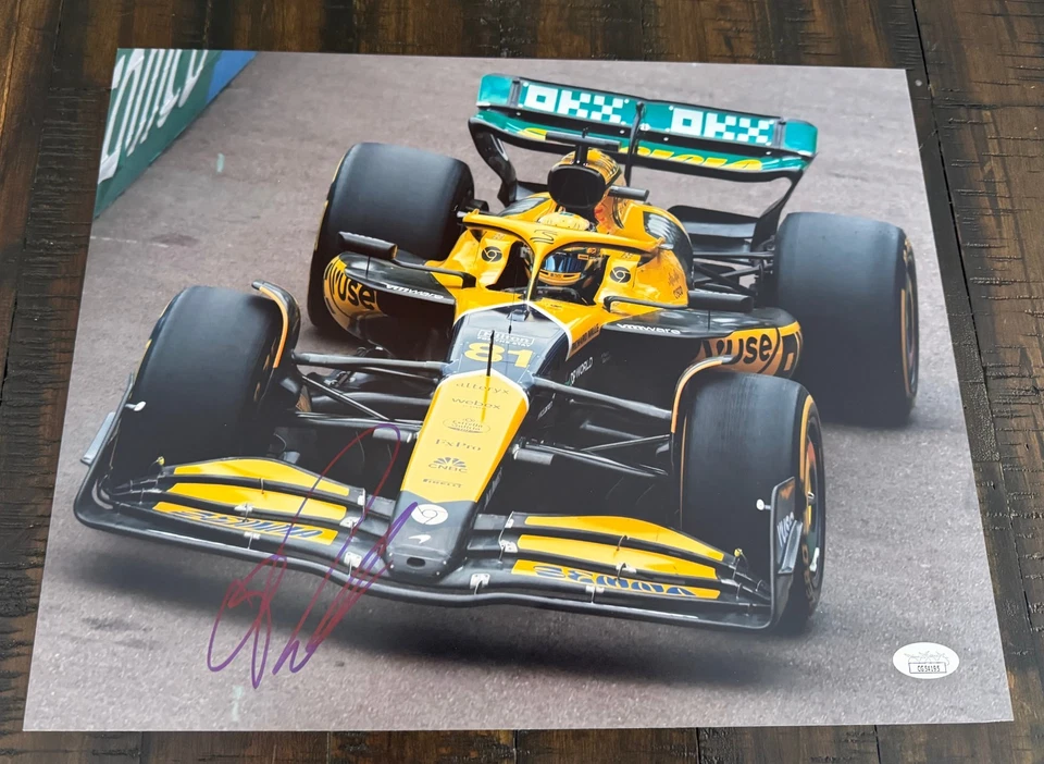 Oscar Piastri signed McLaren F1 Racing Monaco Senna Car 11X14 photo JSA   PROOF - Image 1 of 4