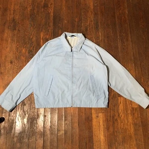 Vintage 80s Kmart Harrington Jacket Size L Blue Detroit Style Mechanic Biker - Picture 1 of 14