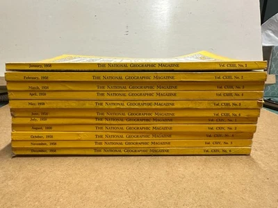 National Geographic Magazines Vintage 1958 Lot of 11 Foto 1 de 4