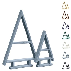 Lot de 2 Sapins de Noël en Bois Faits Main Déco Intérieur Extérieur Imprégnés - Foto 1 di 1