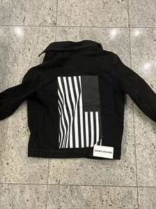 Calvin Klein jacket black with USA flag print on the back. Cc Med - Picture 1 of 7