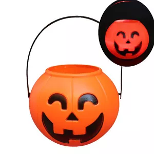 Light Up Pumpkin Trick or Treat Bucket Treat Gifts Bag for Halloween Candy - Picture 1 of 12