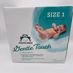 Amazon Brand - Mama Bear Gentle Touch Diapers, Hypoallergenic, Size 1, 196 Count - Picture 1 of 5