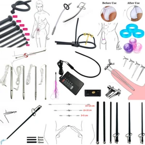 Adjustable Flexible Male Sounds Stretcher Tube Penis Plug Massages Device BDSM - Picture 1 of 222