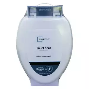 Mainstays Elongated Toilet Seat in White - Picture 1 of 6