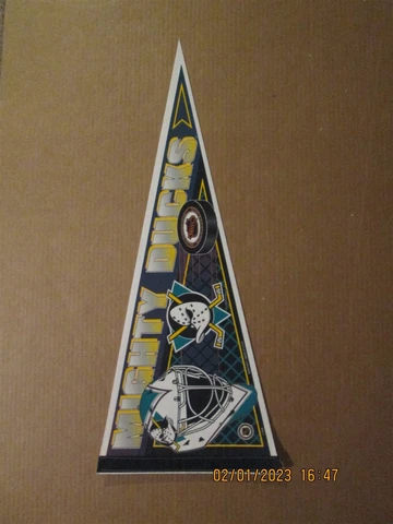 NHL Anaheim Mighty Ducks Vintage 1990's Goalie Helmet Team Logo Pennant #2 Cover