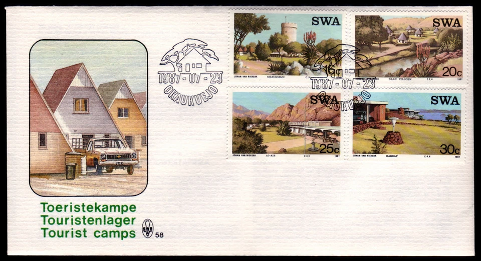 Namibia-Southwest Africa 609-12 FDC, Tourist Villages - Image 1 of 1