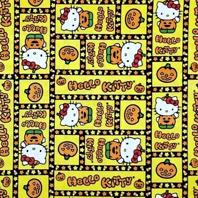 Ткань Feline Drive HELLO KITTY конфеты кукуруза для Хэллоуина - четверть квадратного ярда (18 x 22 дюйма) отличное качество - Изображение 1 из 4