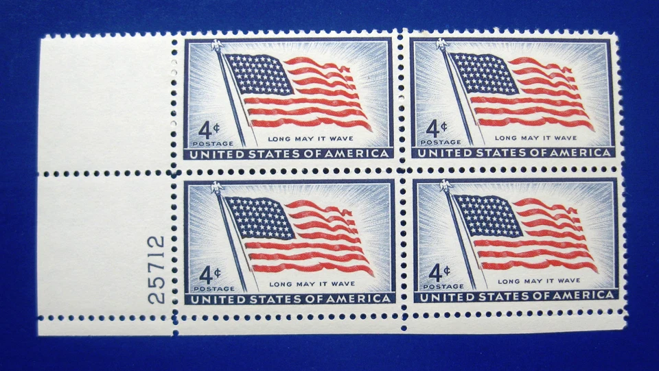Sc # 1094 ~ Plate # Block ~ 4 cent Flag Issue (gg25) - Image 1 of 1