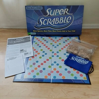 Super Scrabble Board Game 2011 Hasbro More Spaces More Tiles Complete Set. READ - Image 1 of 4