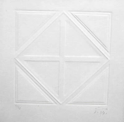 August Hering 1914 Hannover / Konkrete Kunst / Prägedruck, handsigniert / 1971 - Bild 1 von 4