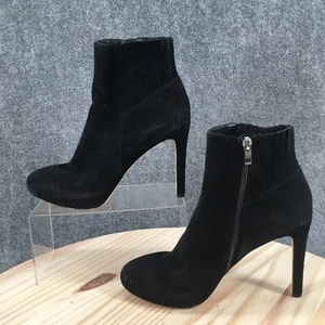 Via Spiga Boots Womens 9.5 M Ankle Booties Heels Casual Black Leather Zipper - Picture 1 of 16