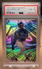 1998 FLEER TRADITION ZONE #7 KEN GRIFFEY JR. PSA 8 NM-MT SEATTLE MARINERS HOF