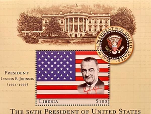 SELLOS LIBERIA LYNDON B JOHNSON SS MNH 36O PRESIDENTE DE LA CASA BLANCA EE. UU. - Imagen 1 de 1