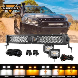 AUXBEAM 22inch Led Work Light Bar Combo+ Wiring Combo Driving UTE Truck SUV 24'' - Imagen 1 de 12