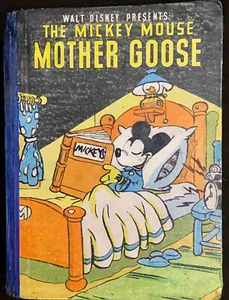 DISNEY’S THE MICKEY MOUSE MOTHER GOOSE ~1930's Color Art Org Cartoon Art Book - Picture 1 of 12
