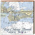 Key Colony Beach, Florida Navigational Chart Square Wall Art